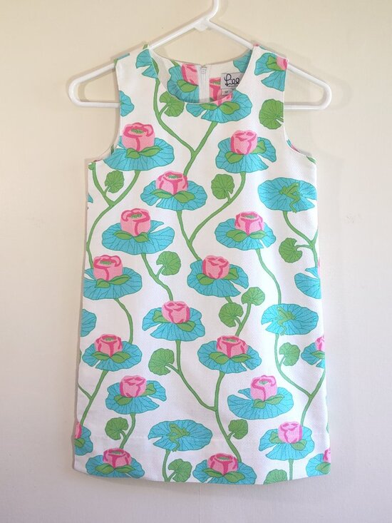 Lilly Pulitzer Other - Lilly Pulitzer Girl's Cotton Shift Dress 'Lily Pads & Frogs Lined  Sz 12